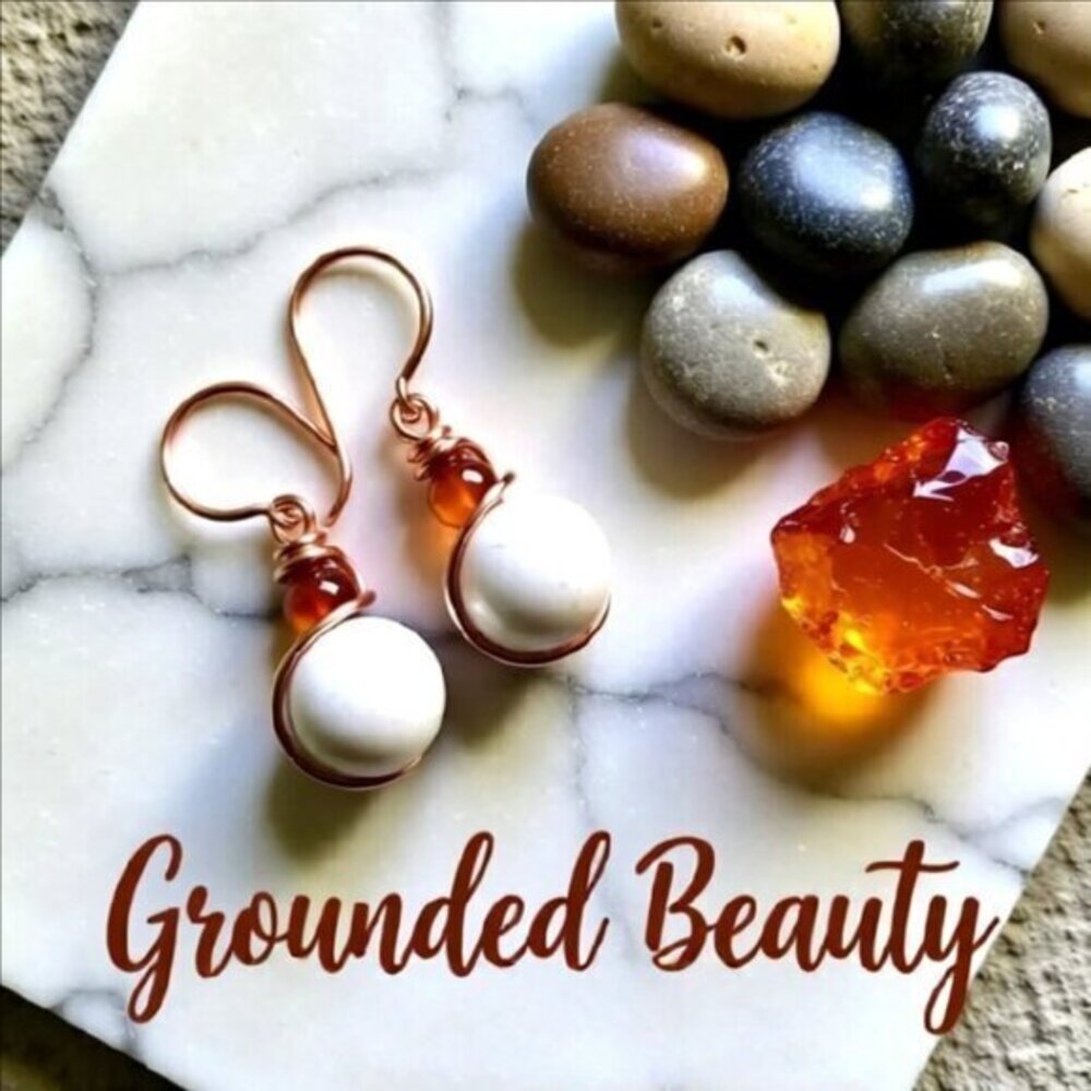 Golden Hour Glow ~ Unique Handmade Stone Earrings 4 Fall Walks + Fire Place Eves